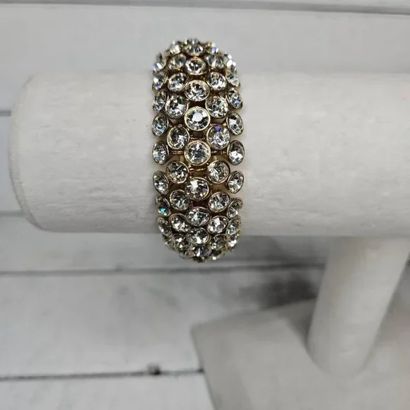 Rhinestone Stretch Bracelet for S to Med Wrist - Picture 2 of 3